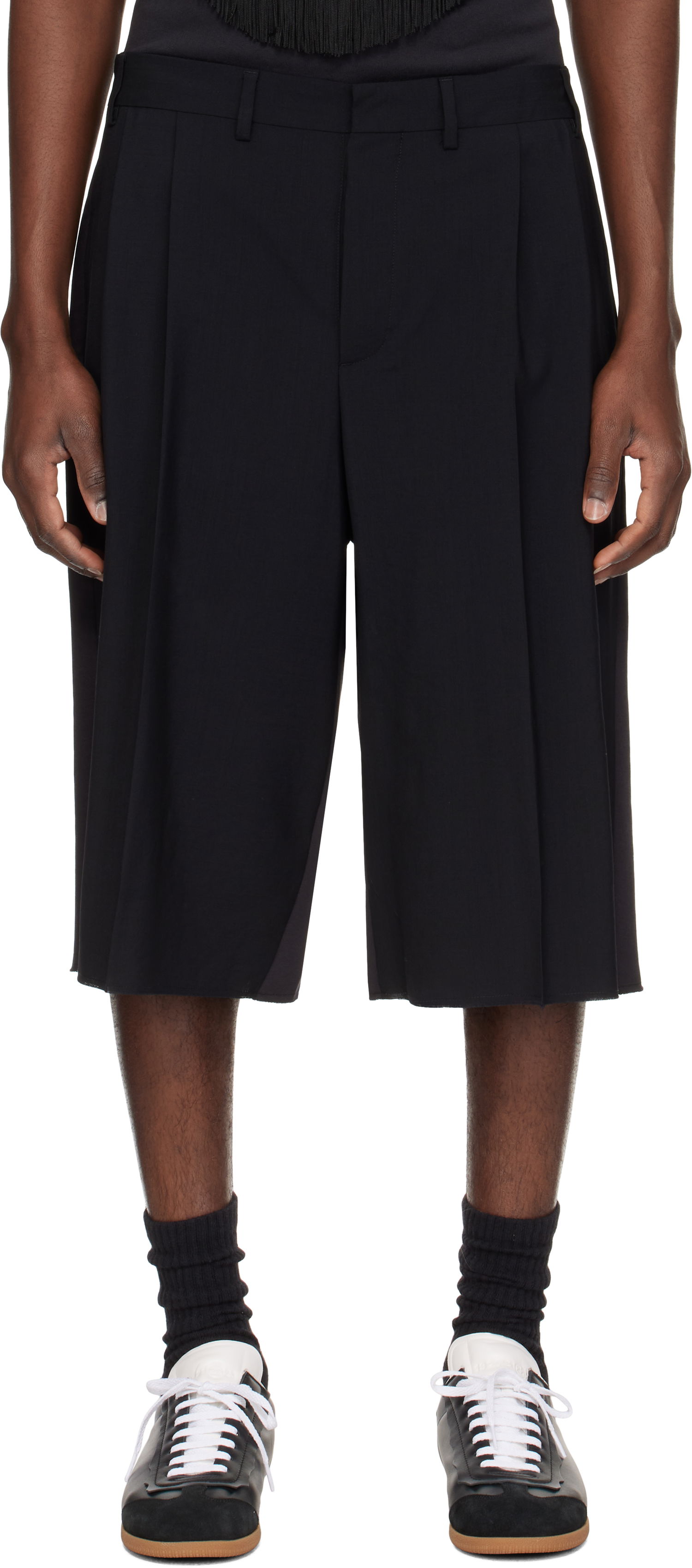 Къси панталони Maison Margiela MM6 Maison Margiela Pleated Knee-Length Shorts Черно | SH0MU0013 MTN042, 0