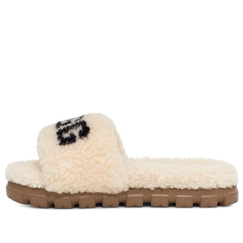 Кецове и обувки UGG Cozetta Curly Graphic Slides Бяло | 1132891-NAT