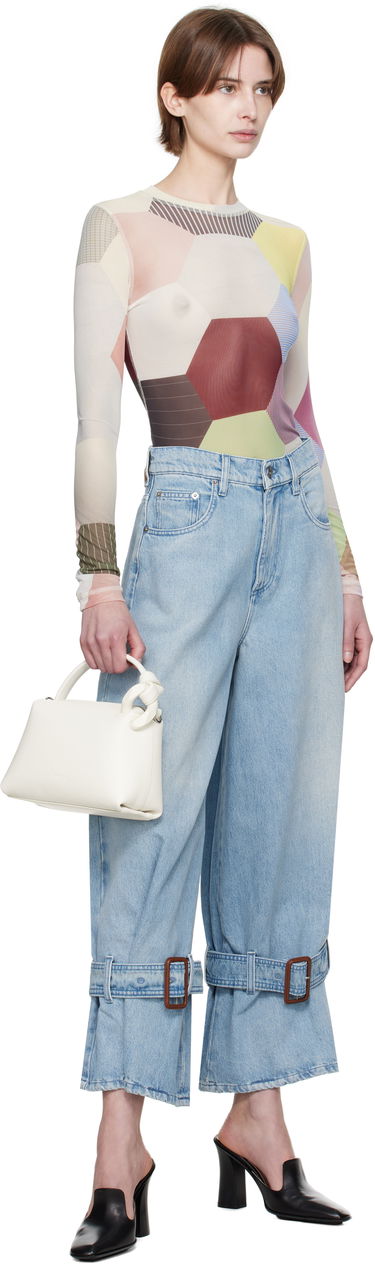 боди JW Anderson JW Anderson Patchwork Print Sheer Long Sleeve T-Shirt Многоцветен | JO0138-PG1722, 4