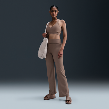Съкратен топ Nike Nike One Dri-FIT High-Waisted Fold-Over Pants Кафяво | FV7848-233, 1