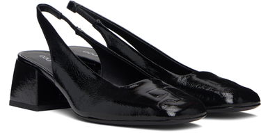 Кецове и обувки Courrèges Courrèges AC Vinyl Slingback Heels Черно | 325SPP039VY0003, 3