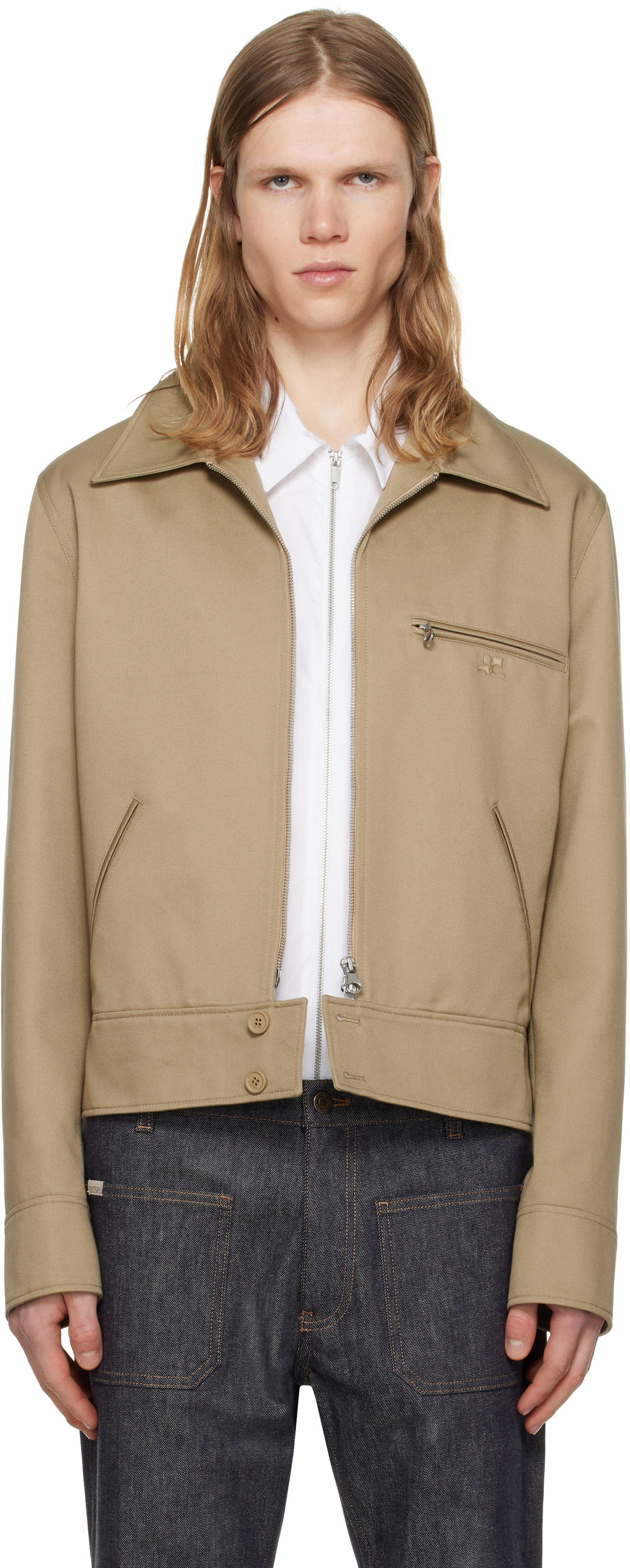 Яке Courrèges Courrèges Zipped Jacket Бежово | 125CBL251PL0178, 0