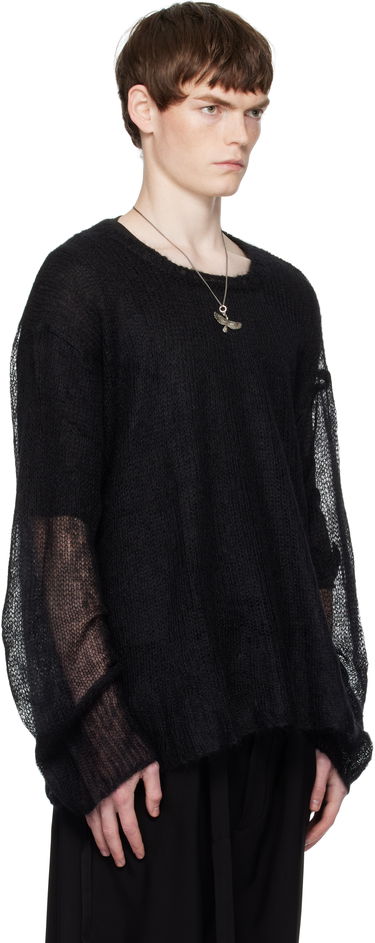 Пуловер Ann Demeulemeester Ann Demeulemeester Kent Open Neck Sweater Черно | B0012862-KN058-099, 1