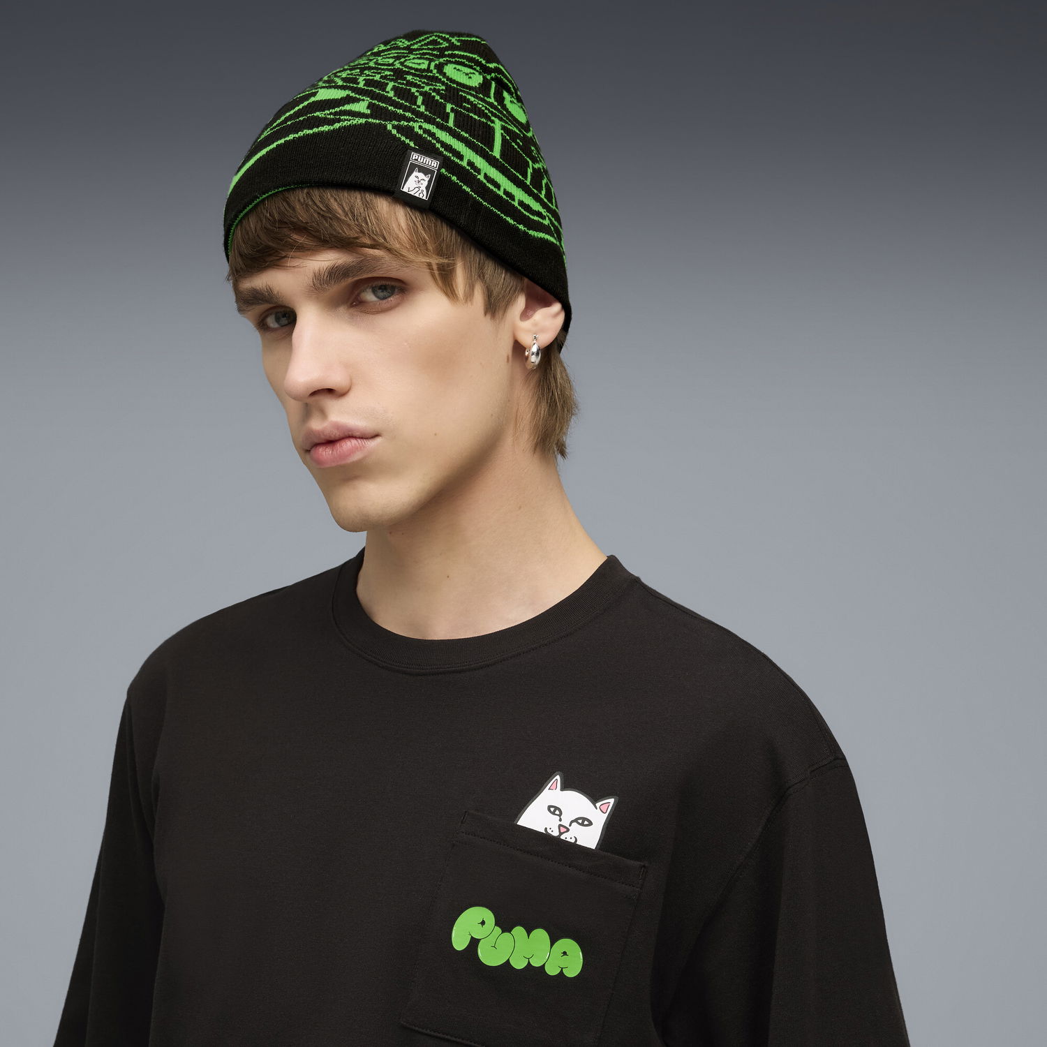 Шапка Puma PUMA x RIPNDIP Knitted Beanie with Graphic Print Черно | 026596_01, 1