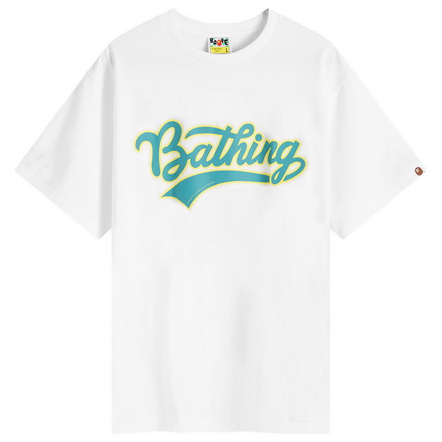 A Bathing Ape Men's Varsity Baseball Logo T-Shirt in White, Size Large | END. Clothing