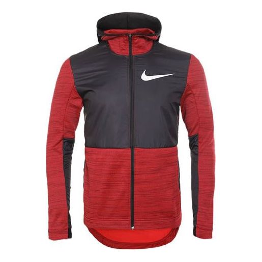 Суитчър Nike Dri-FIT Basketball Splicing Fleece Lined Knit Hooded Jacket Червено | 857045-657