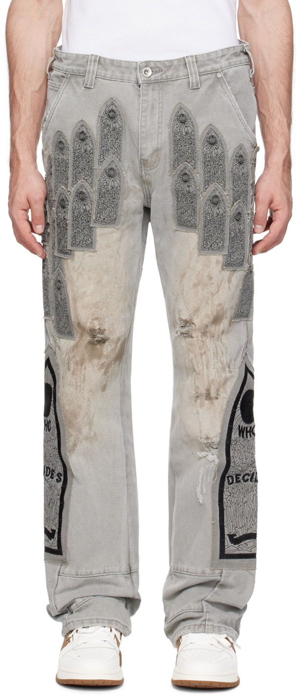 Панталони Who Decides War Who Decides War Patch Trousers Сиво | 1120880021SS24