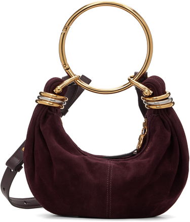 Дамска чанта CHLOÉ Mini Bracelet Hobo Bag Бургунди | CH25US623P57, 0