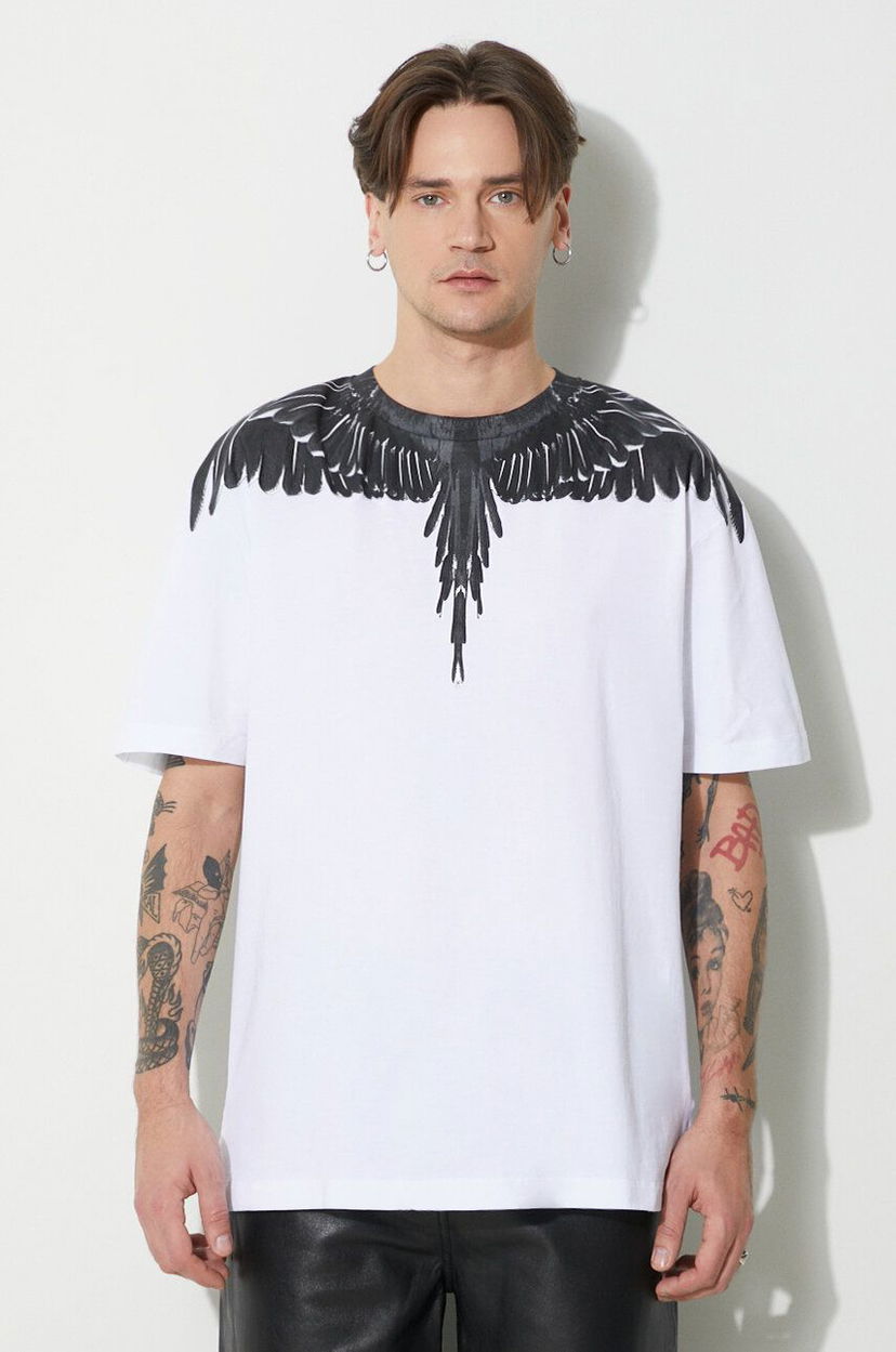 Тениска Marcelo Burlon Wings Print T-Shirt Бяло | CMAA056C99JER0010110