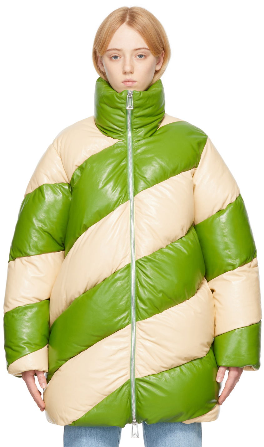 Яке Bottega Veneta Leather Jacket Зелено | 688751 V1NN0, 0