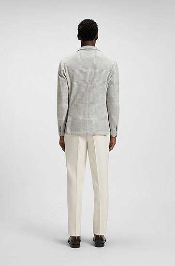 Яке BOSS Slim Fit Checked Stretch Blazer Сиво | 50551598, 1