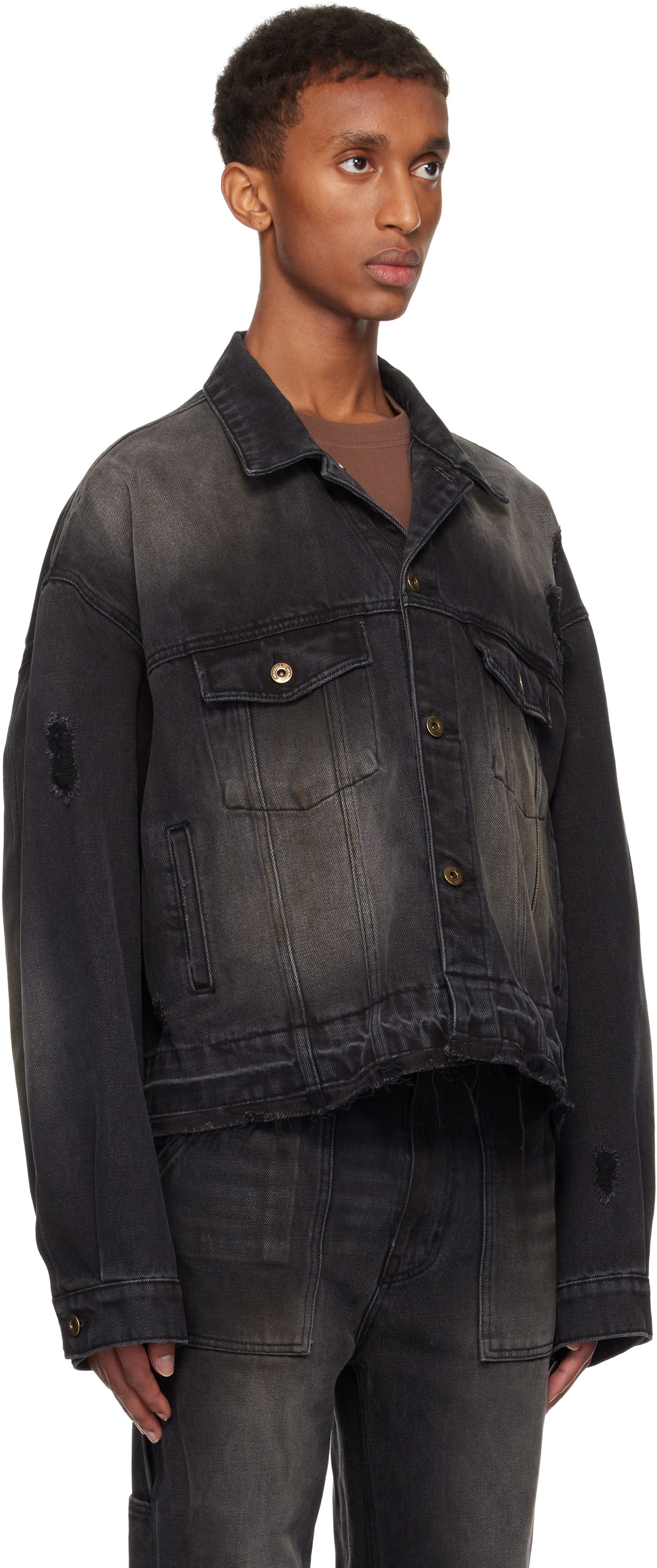 Яке We11done Distressed Denim Jacket Черно | WD-DJ3-24-310-U-BK, 1