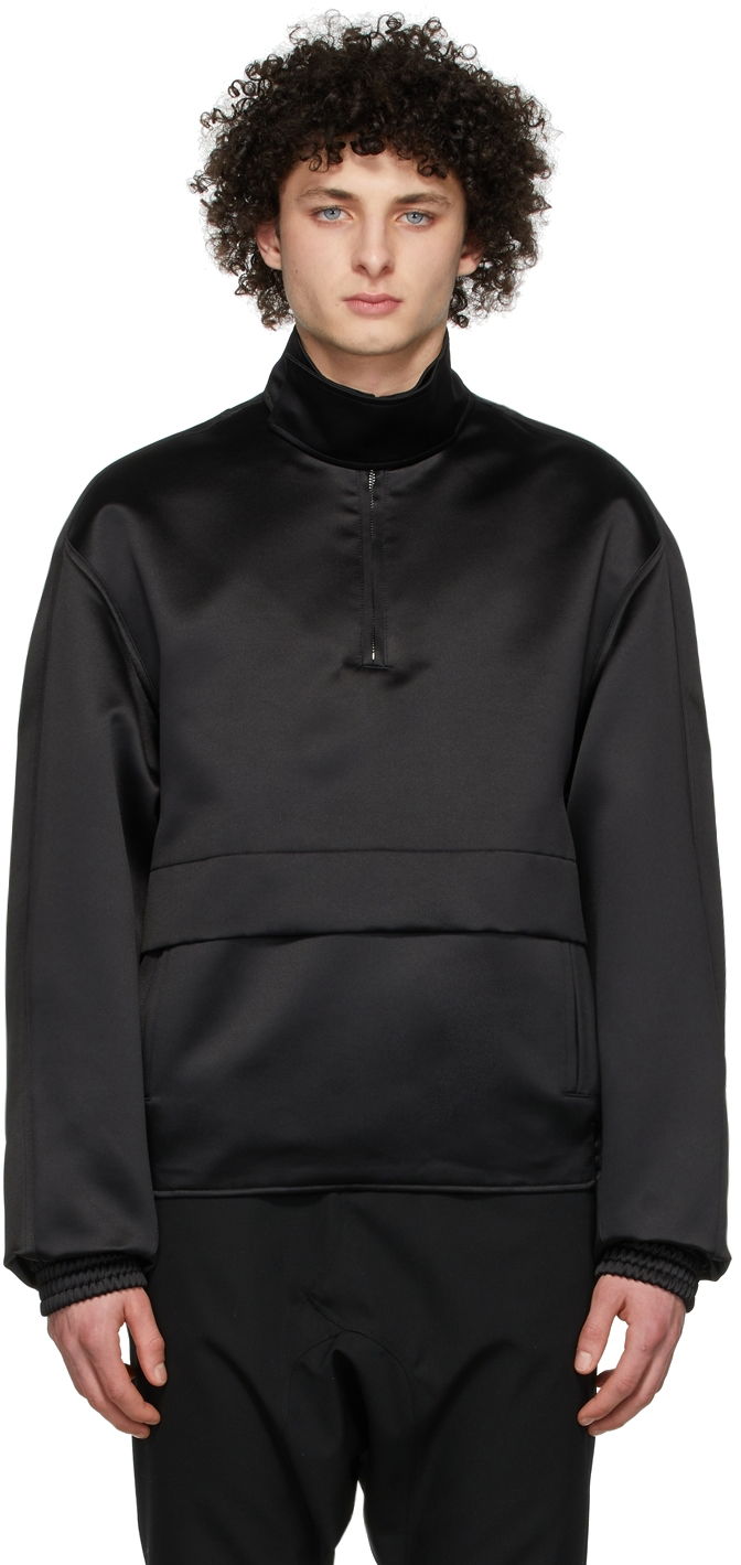 Суитчър We11done We11done Half-Zip Mock Neck Polyester Anorak Черно | WD-JK1-22-075-M-BK, 0