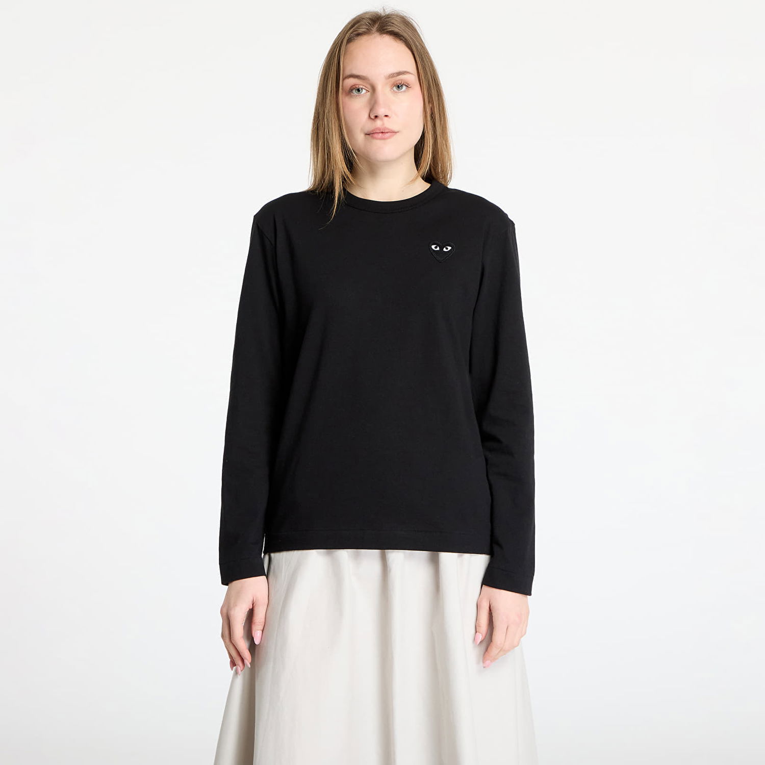Тениска Comme des Garçons Black Long Sleeve Tee With Emblem Черно | AX-T120 BLACK, 0