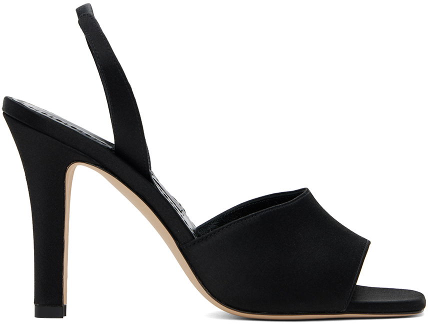 Аксесоари Manolo Blahnik Manolo Blahnik Clotilde Heeled Slingback Sandals Черно | 124-2485, 0