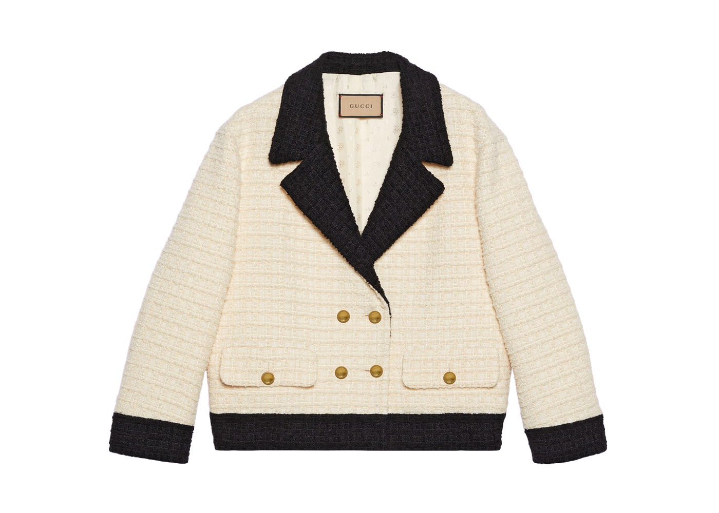 Яке Gucci Double-Breasted Tweed Jacket Бежово | 731310 ZAK59 9791, 0