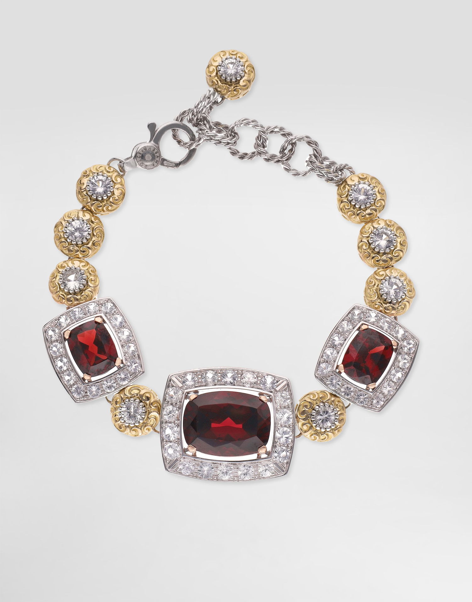 Гривна Dolce & Gabbana Dolce & Gabbana Eleganza 18K Gold, Garnet, and Diamond Bracelet Червено | WBSA4GWGAR1W8266, 1