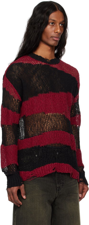 Пуловер Andersson Bell Andersson Bell Striped Distressed Knit Sweater Червено | atb1284m, 1