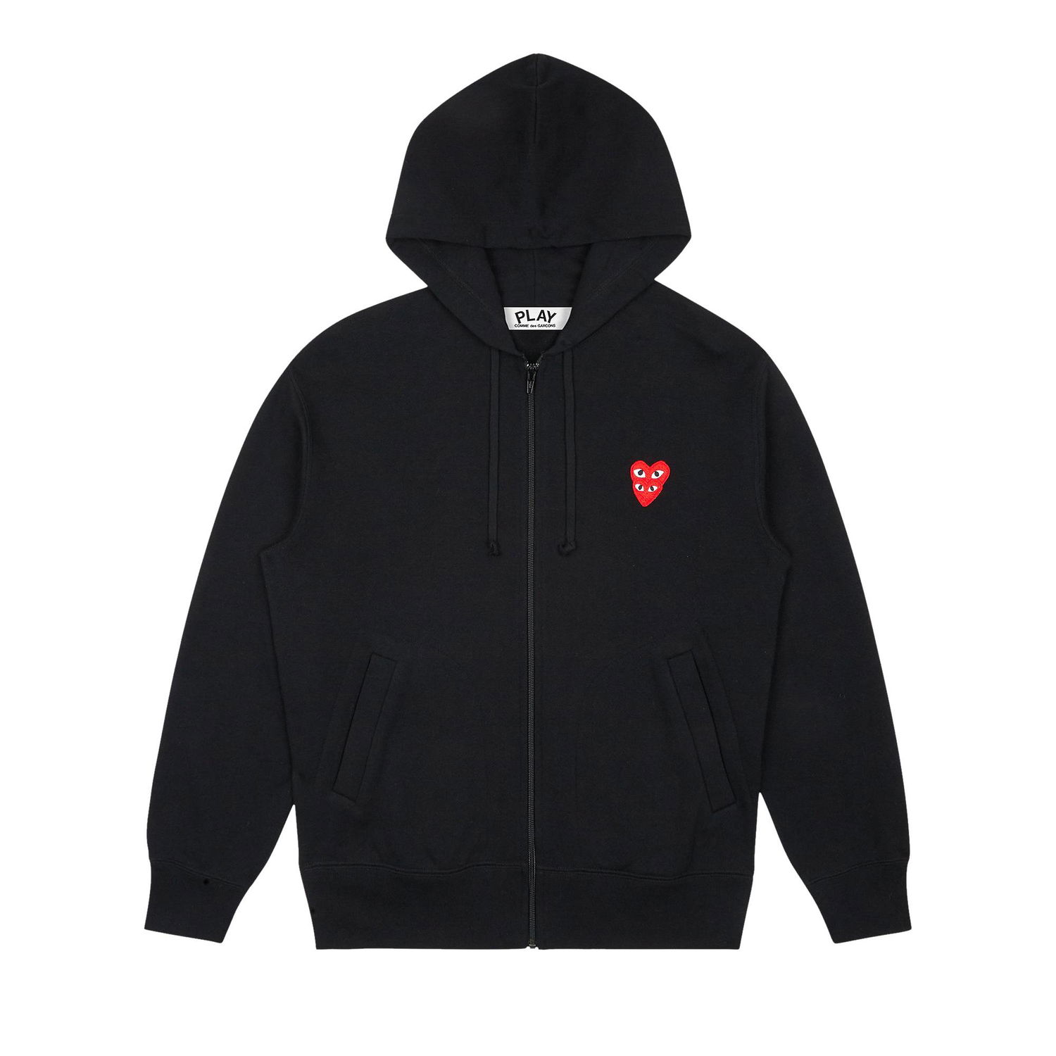 Суитчър Comme des Garçons PLAY Stacked Heart Zip-Up Hoodie Черно | AZ T294 051 1, 1