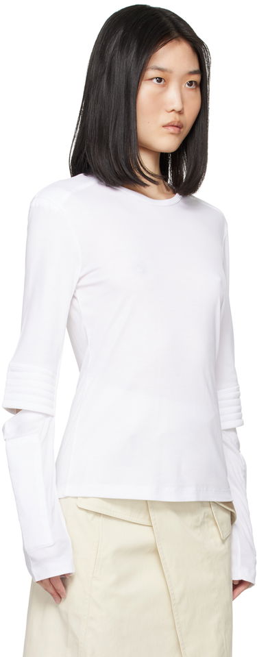 Тениска Helmut Lang Helmut Lang Astro Crew Long Sleeve T-Shirt Бяло | O05HW502, 3