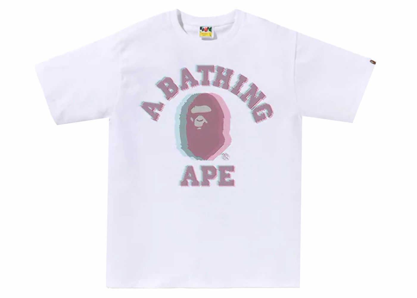 Тениска BAPE BAPE Glitch Art College Tee White Бяло | 1K30-110-051, 0