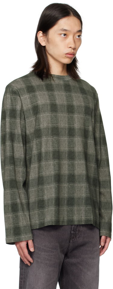 Тениска OUR LEGACY Our Legacy Box Check Long Sleeve T-Shirt Зелено | M4256BO, 1