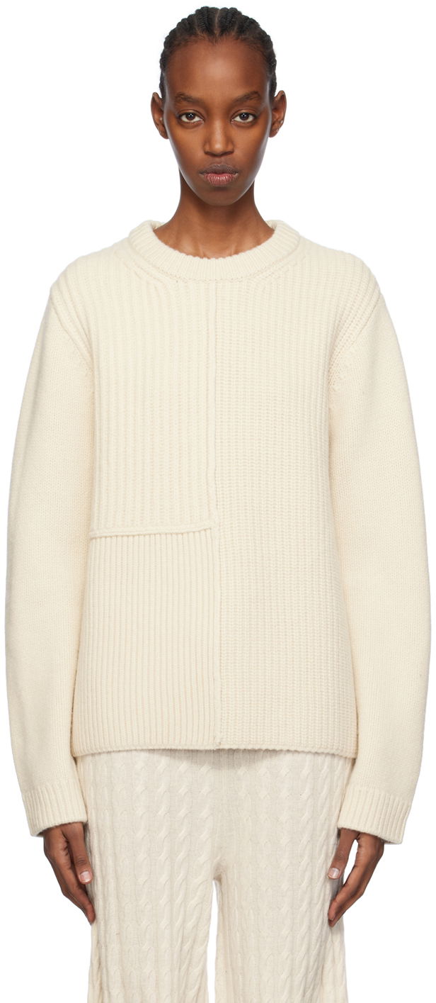 Пуловер TOTEME Multi-Rib Knit Sweater Бяло | 241-WRT1030-YA0007, 0