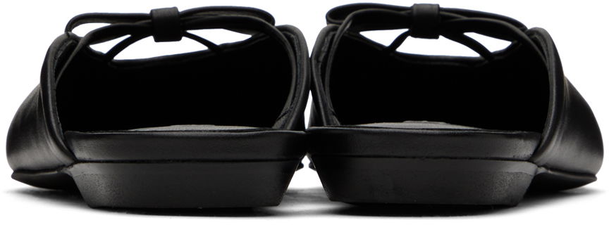 Кецове и обувки BY FAR Leather Mules with Bow Detail Черно | 23PFFNNFBLNAP, 1