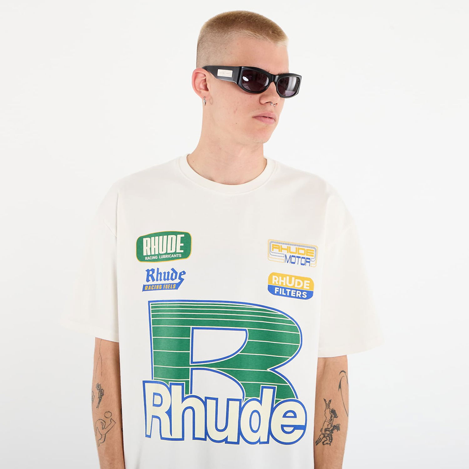 Тениска Rhude Rhude Roadway Racing T-Shirt Бяло | RHPF25TT110120028, 1