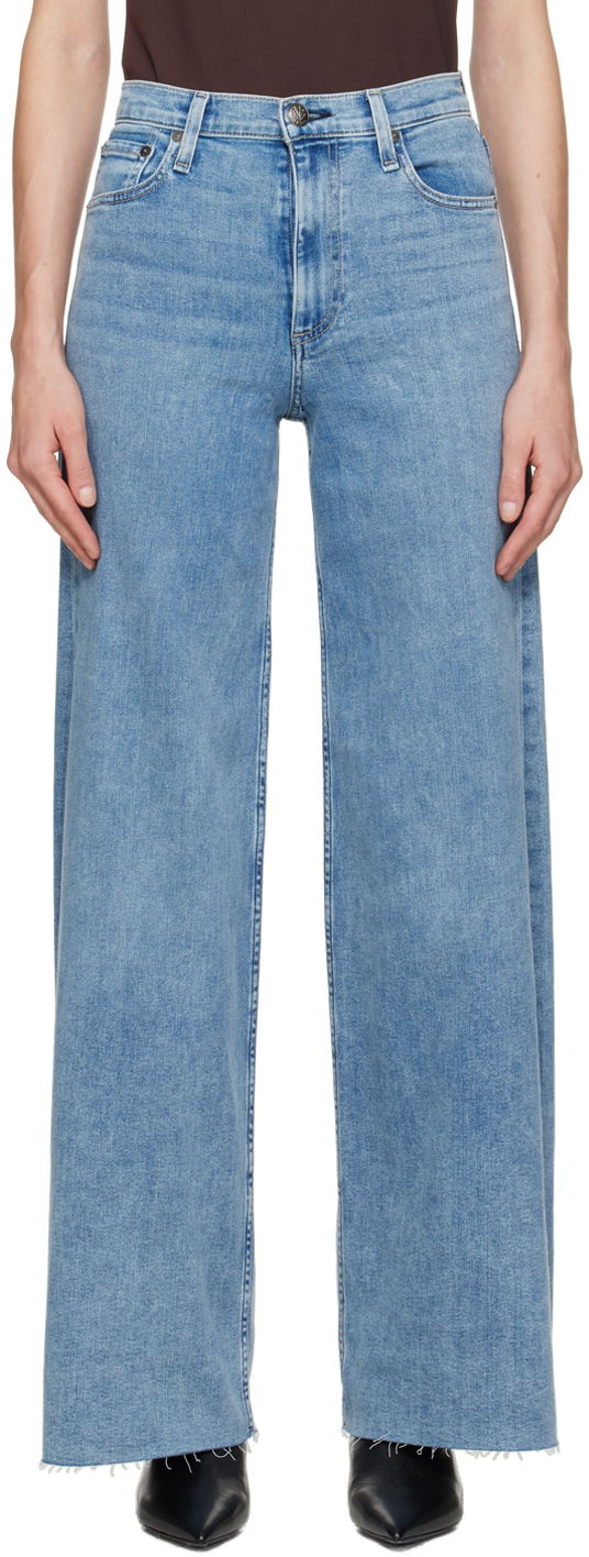 Дънки rag & bone Rag & Bone Sofie Wide-Leg Jeans Синьо | WDD24S2952CLOT, 0