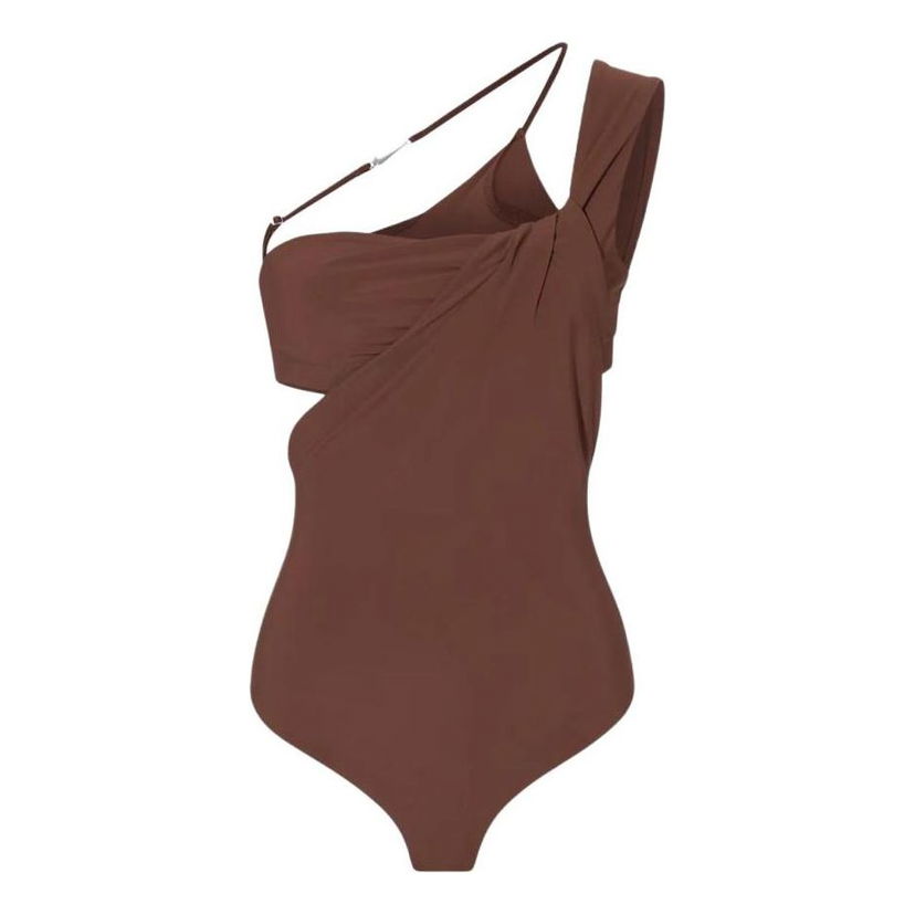 боди Nike One Shoulder Cut-Out Bodysuit Кафяво | FJ3284-259