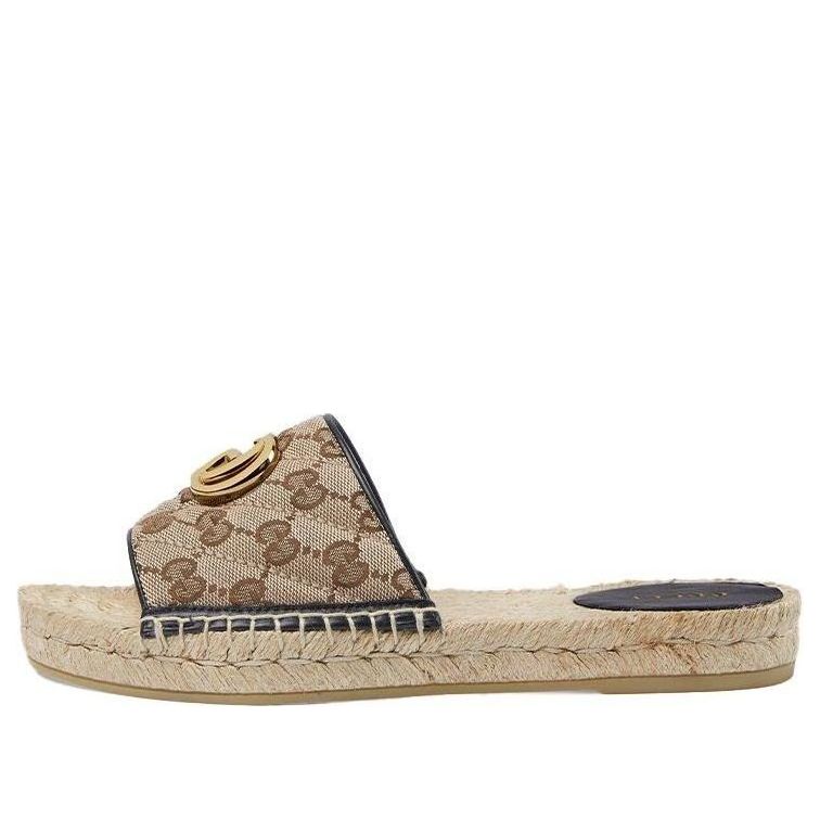 Кецове и обувки Gucci GG Matelass Canvas Espadrille Sandal Бежово | 620120-KQWM0-9765