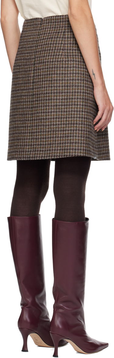 Пола Max Mara Weekend Max Mara Vata Houndstooth Miniskirt Кафяво | 2525106072600, 2