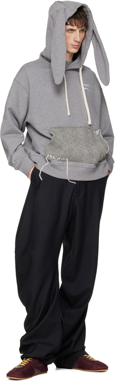 Суитчър Charles Jeffrey Loverboy LOVERBOY Cable-Knit Patch Rabbit Ears Hoodie Сиво | 052081002, 3