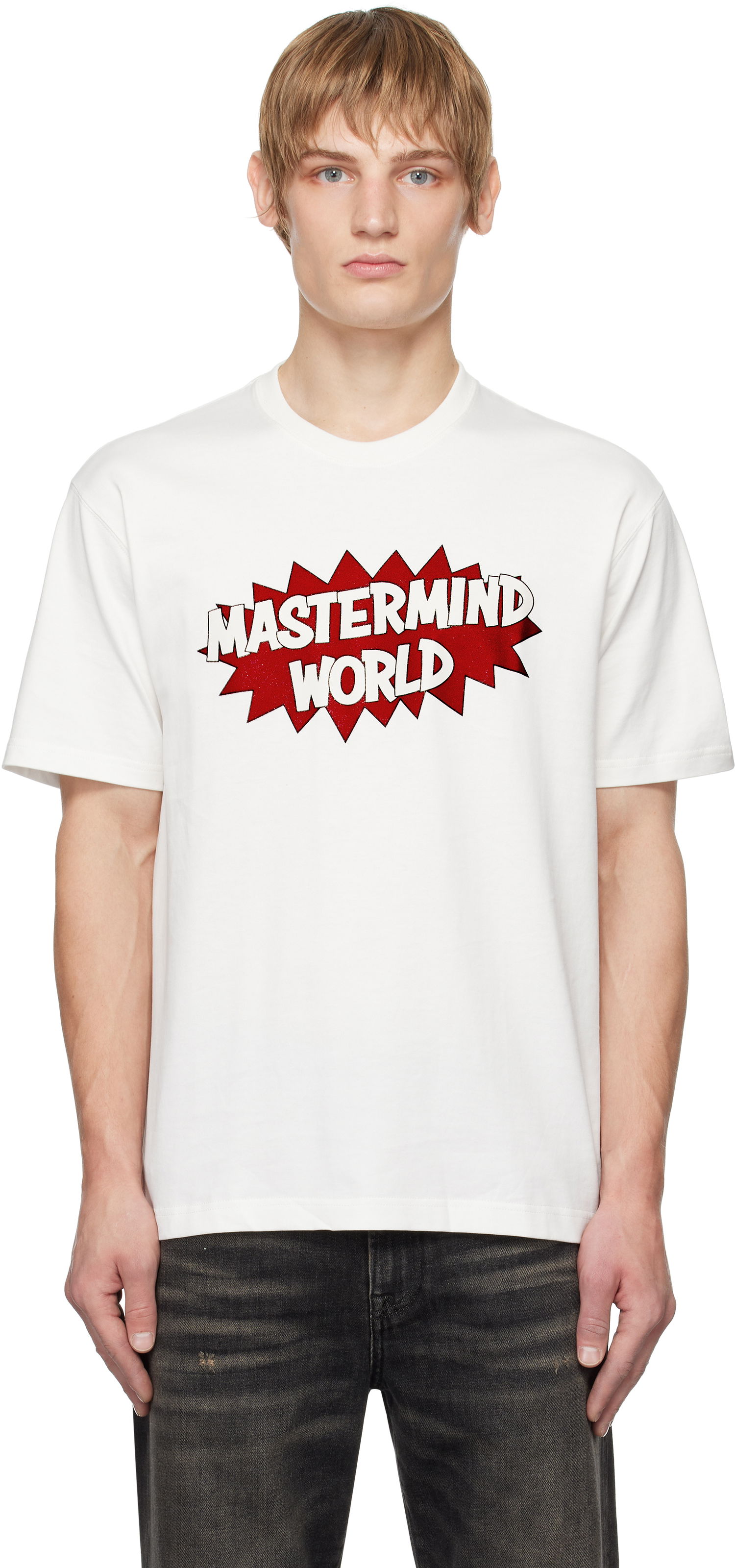 Тениска Mastermind WORLD MW Glitter Бяло | MW24S13-TS057-010, 0