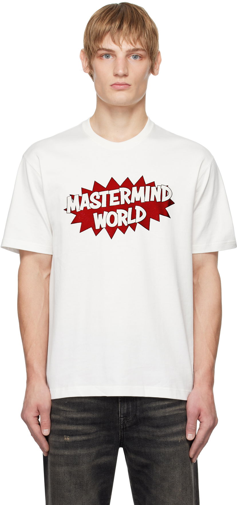 Тениска Mastermind WORLD MW Glitter Бяло | MW24S13-TS057-010