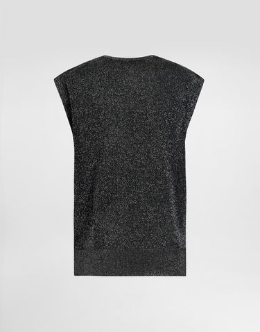 Потник Dolce & Gabbana Dolce & Gabbana Metallic Viscose Tank Top Черно | FXT74TJGMCES8001, 1
