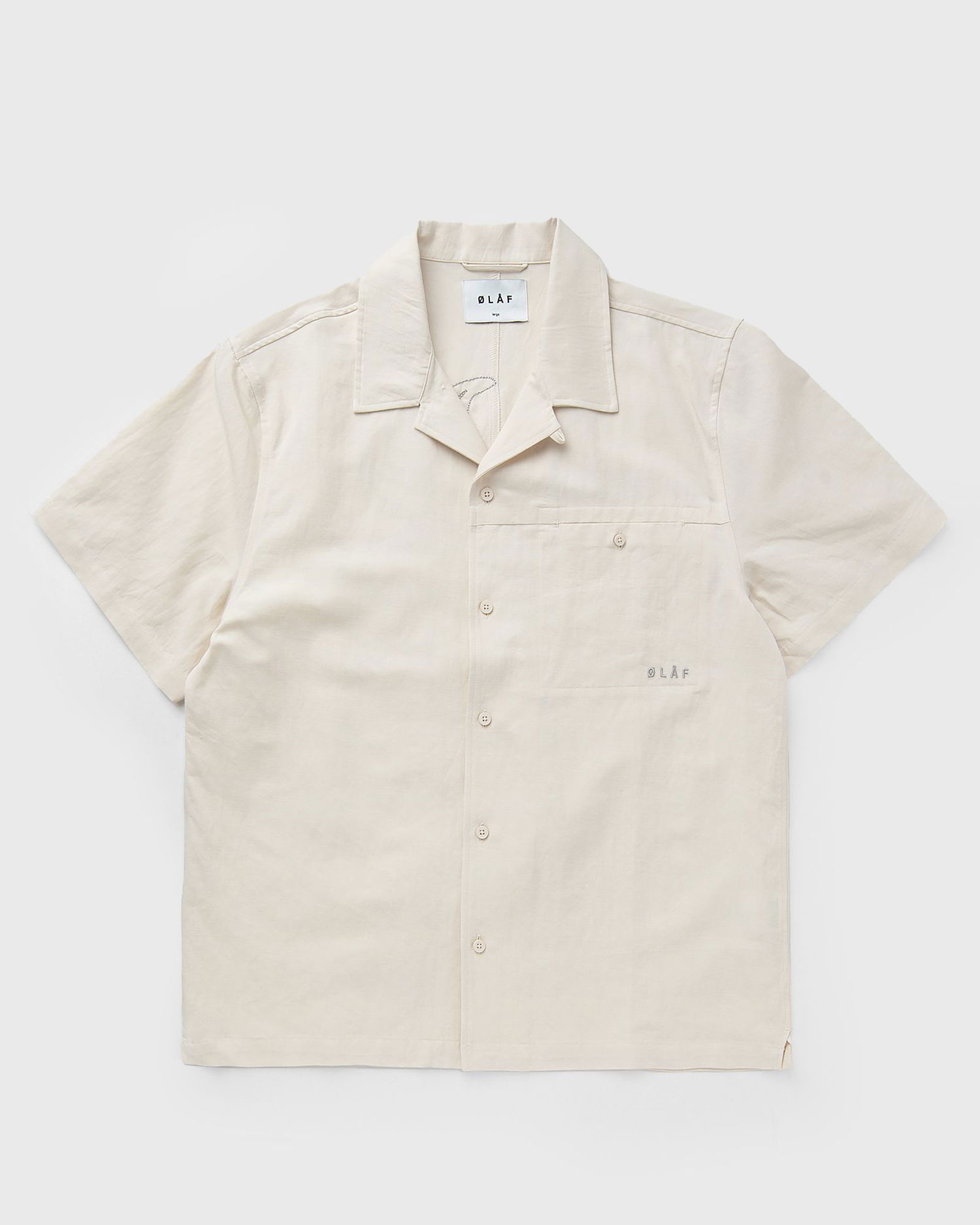 Риза ØLÅF Linen Resort Shirt Бежово | M210304-OFFWHITE, 0