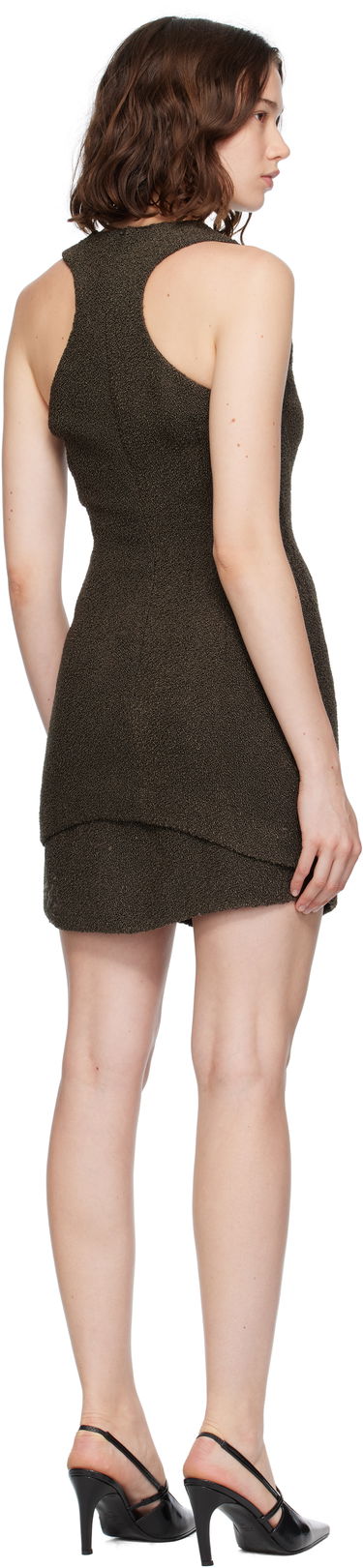Pокля FERRAGAMO Ferragamo Green Bouclé Minidress Кафяво | 782797, 2