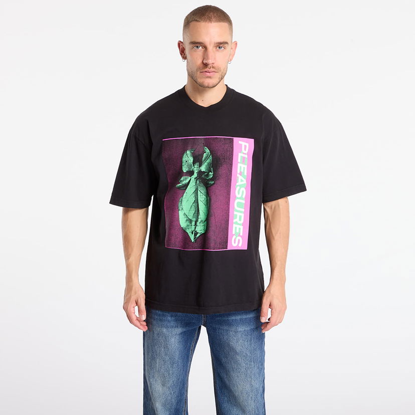 Тениска Pleasures PLEASURES Leaf T-Shirt Черно | P25F073-BLACK
