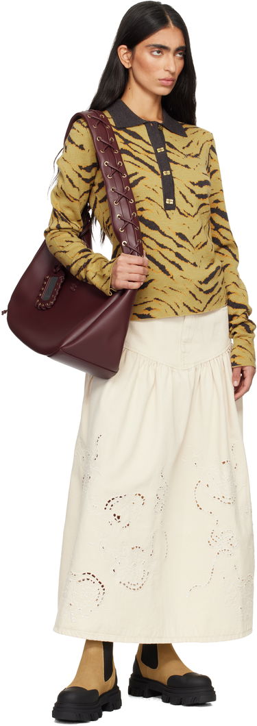 Кецове и обувки GANNI Low Suede Chelsea Platform Boots with Rubber Toe Бежово | S3244, 4