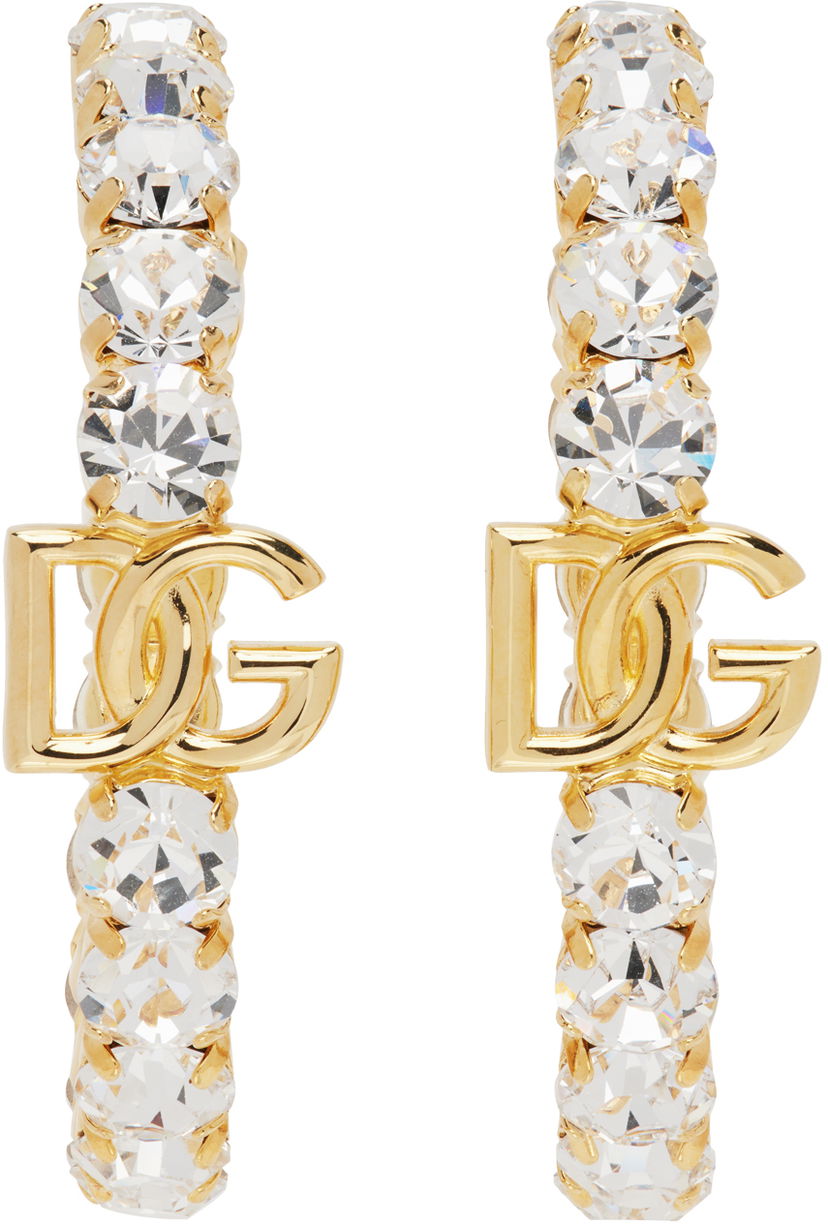 Обеци Dolce & Gabbana Gold Logo Earrings Металик | WEN6L2 W1111