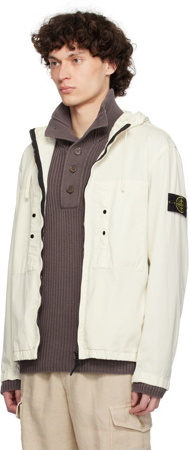 Ветровка Stone Island Stone Island Supima Cotton Twill Stretch-TC Jacket Бяло | K1S15 4100091 S0010, 3