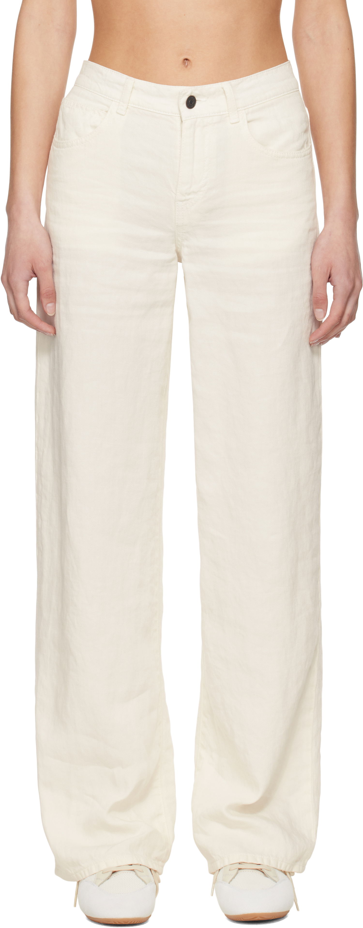 Панталони The Row The Row Eglitta Wide-Leg Jeans Бяло | 6525-W3654, 0