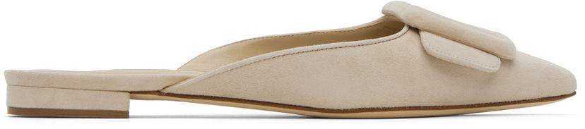 Грижа за обувките Manolo Blahnik Manolo Blahnik Maysale Suede Buckle Loafers Бежово | 220-0546