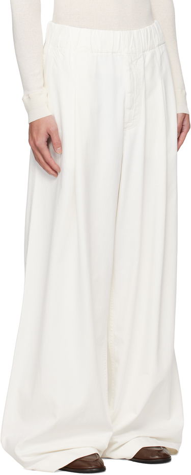 Панталони и дънки Dries Van Noten Dries Van Noten Drawstring Wide-Leg Pants Бяло | 252-020926-2382, 1