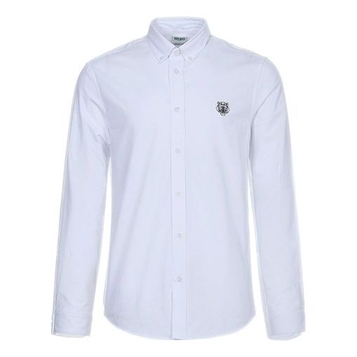 Риза KENZO KENZO Long Sleeves Shirt with Tiger Head Embroidery Бяло | F965CH4001LB-01, 0