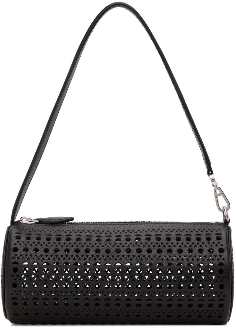 Дамска чанта Alaïa Small Perforated Leather Cylinder Bag Черно | AA1S02421CA262