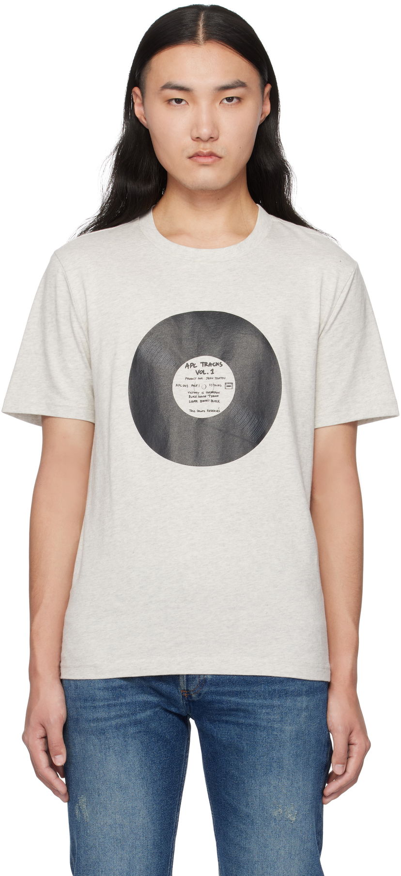 Тениска A.P.C. Vinyl Graphic T-Shirt Бежово | COBQX-M26484