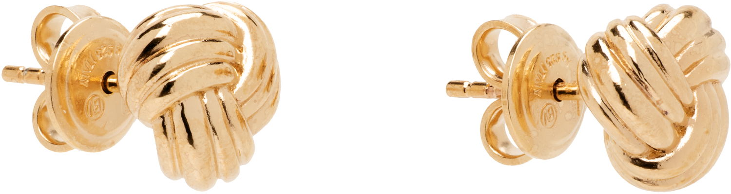Обеци Bottega Veneta Bottega Veneta Intreccio Knot Gold Earrings Жълто | 838176 VAHU0, 1